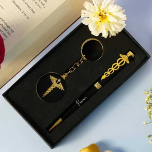doctor pen & keychain golden black